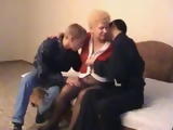 Granny is Fucked by Two Young Neighbors Friends
