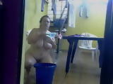 Washing Herself Befor Webcam Show