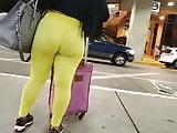 Sexy Latina in yellow leggings 